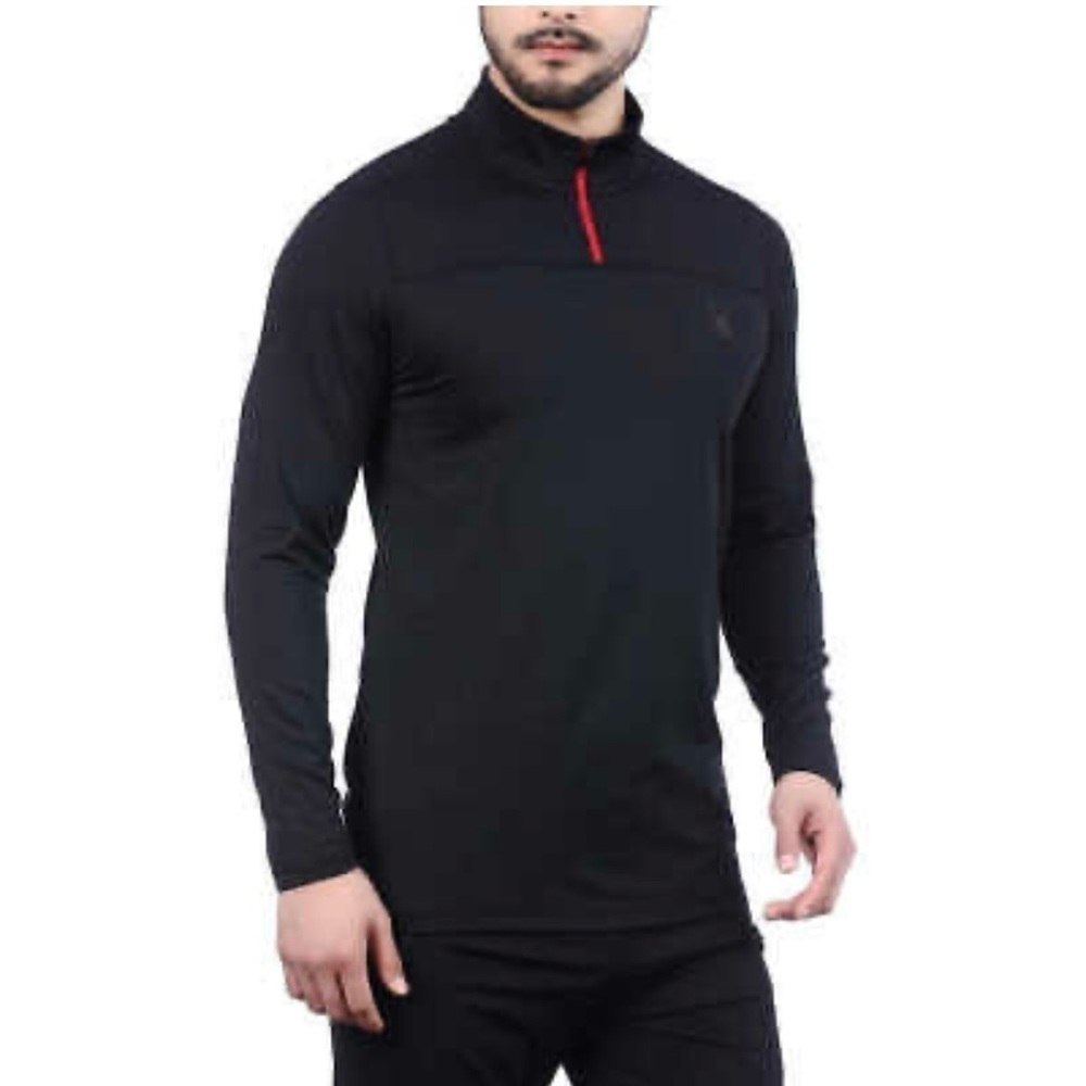 Spyder Mens Black 1/4 Zip Activewear Pullover Large